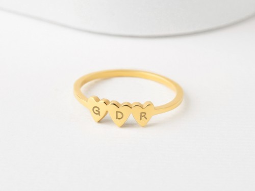 gold m initial ring